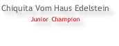 Chiquita Vom Haus Edelstein Junior Champion